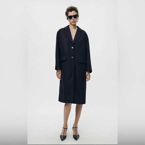 Nwt Zara Oversized Wool Blend Coat - Picture 2 of 13